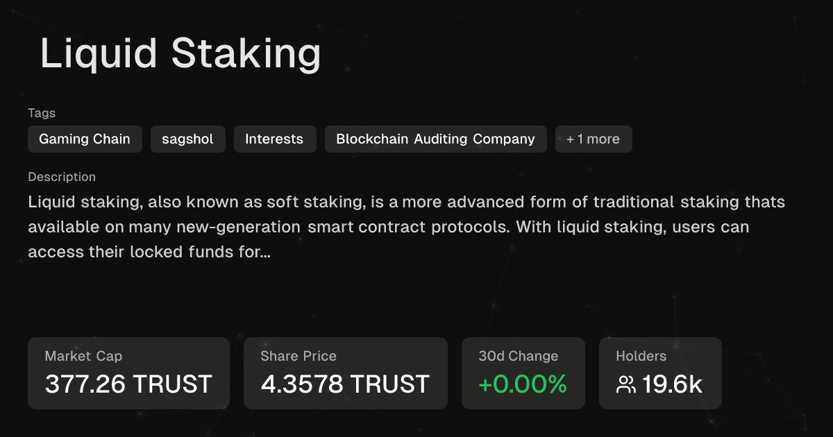 Liquid Staking | Intuition