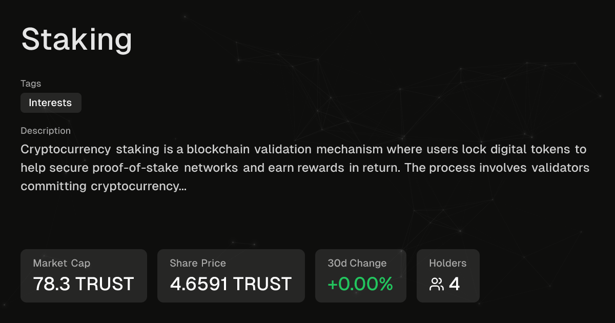 Staking | Intuition