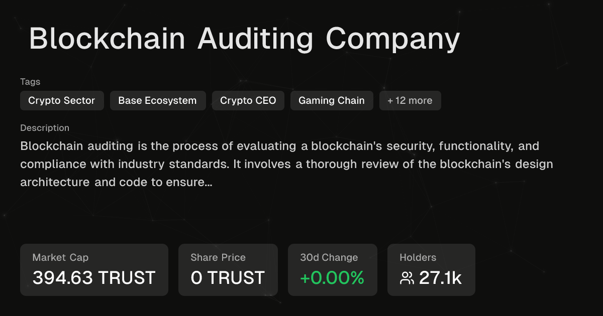 Blockchain Auditing Company | Intuition
